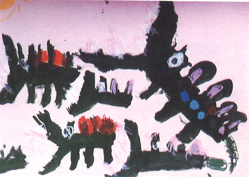 大型フレーム付絵画　油彩画　油絵　光陽会受賞者　松原孝明　『童心（壁の内で』 展覧会・コンクール作品紹介 | 星の光幼稚園 - 大阪府松原市 -